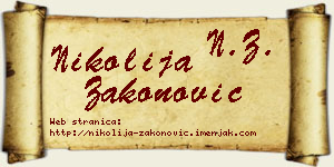 Nikolija Zakonović vizit kartica